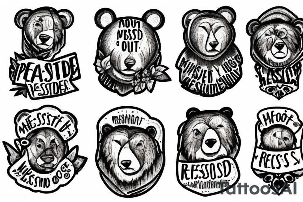 A Bear with the words “my past is not the residence I choose to reside” tattoo idea