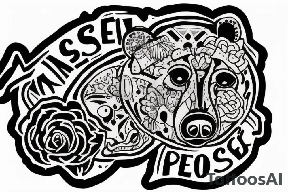 A Bear with the words “my past is not the residence I choose to reside” tattoo idea