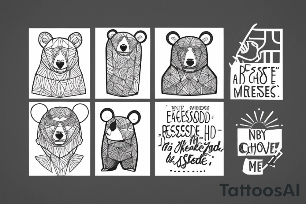 A Bear with the words “my past is not the residence I choose to reside” tattoo idea