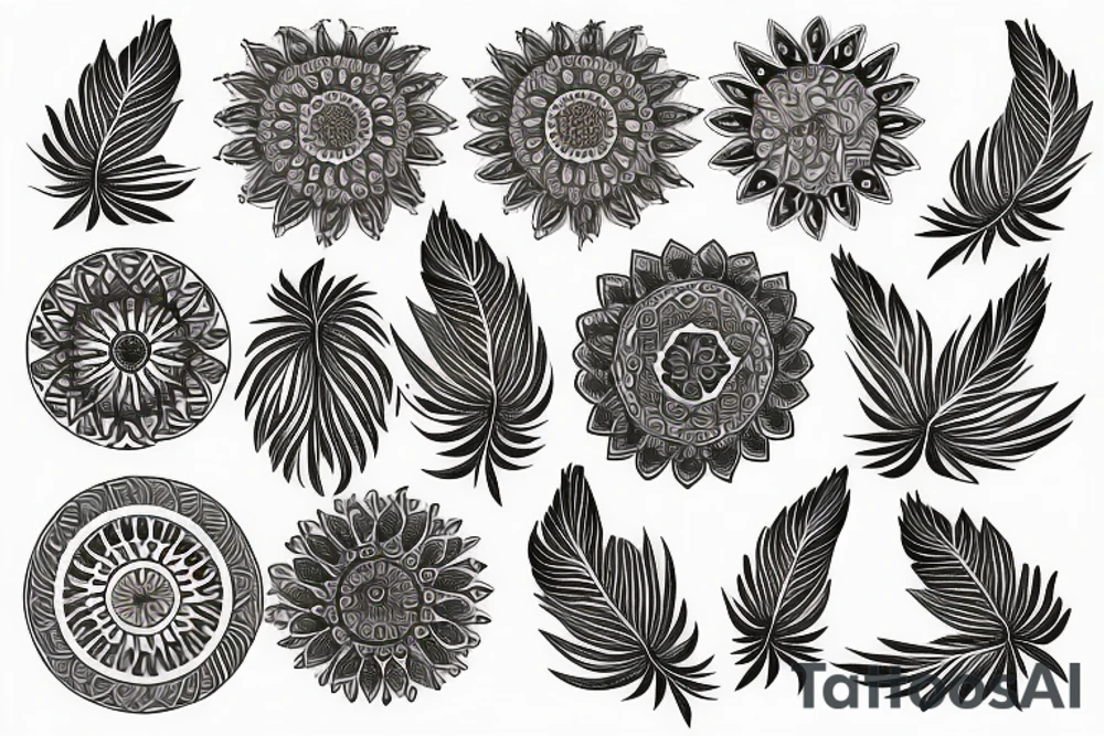 phoenix mandalas on its feathers tattoo idea
