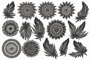 phoenix mandalas on its feathers tattoo idea
