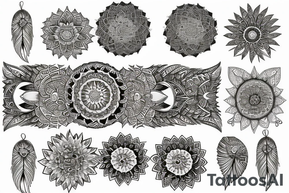 phoenix mandalas on its feathers tattoo idea