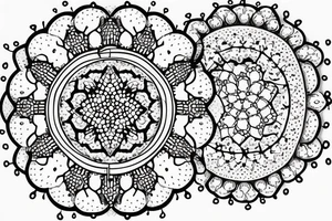 Dotted mandala flower Disney castle tattoo idea