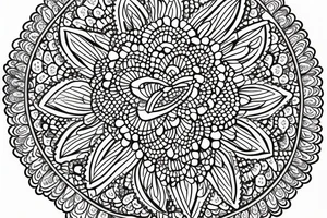 Dotted mandala flower Disney castle tattoo idea
