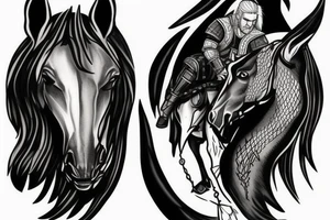 the witcher on horseback tattoo idea