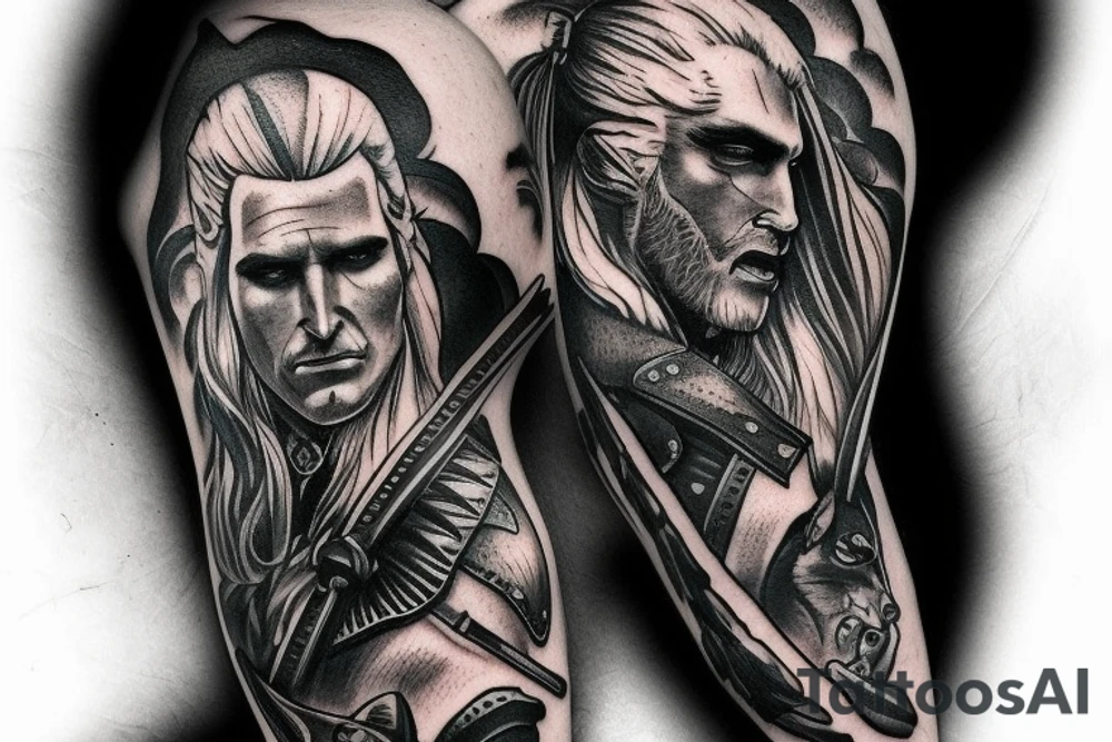 the witcher on horseback tattoo idea