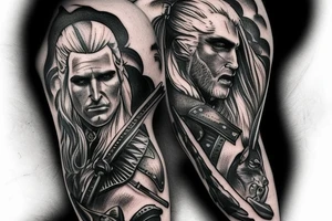 the witcher on horseback tattoo idea