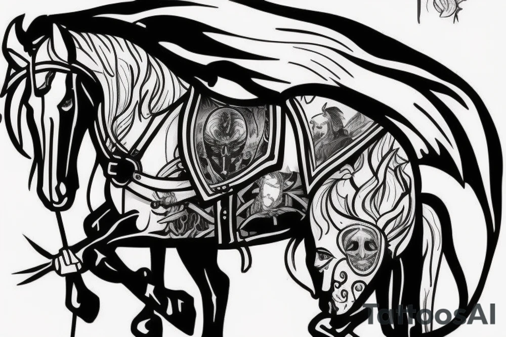 the witcher on horseback tattoo idea