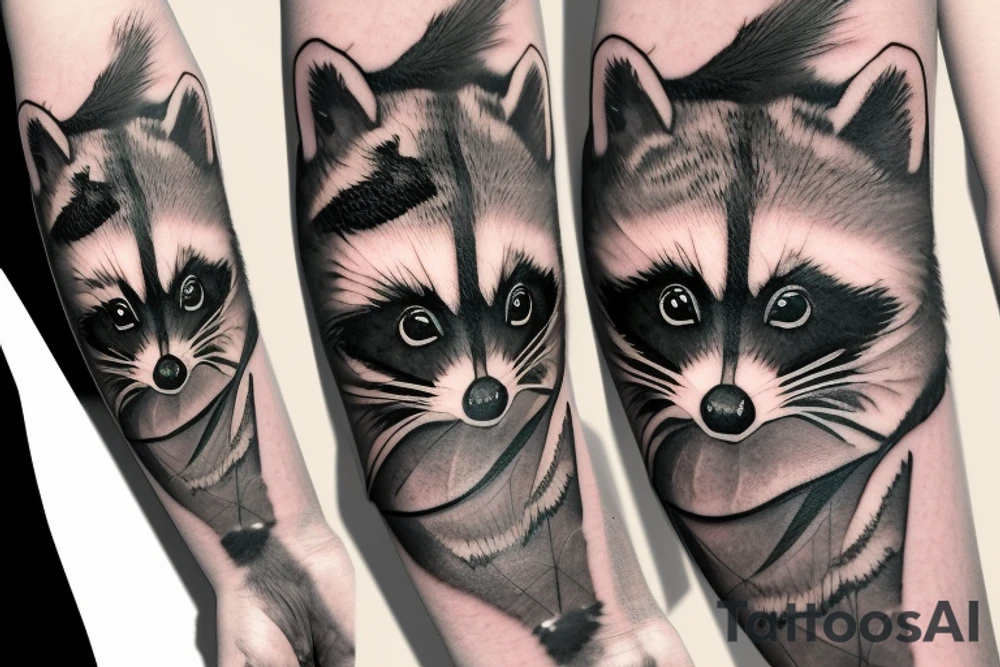 Raccoon with gamepad tattoo idea