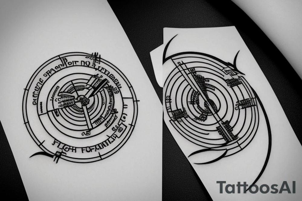 engineering logo inside a magnetic force field tattoo idea