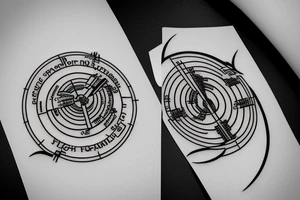 engineering logo inside a magnetic force field tattoo idea
