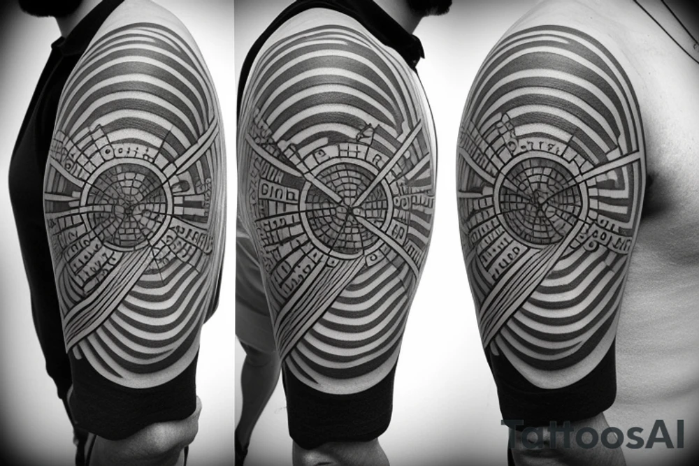 engineering logo inside a magnetic force field tattoo idea