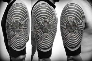 engineering logo inside a magnetic force field tattoo idea
