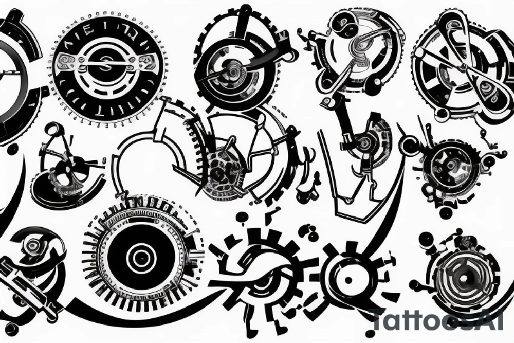 Mechanical engineering logo inside a magnetic force field tattoo idea