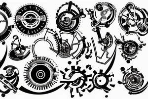 Mechanical engineering logo inside a magnetic force field tattoo idea