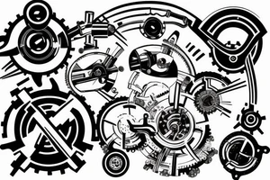 Mechanical engineering logo inside a magnetic force field tattoo idea