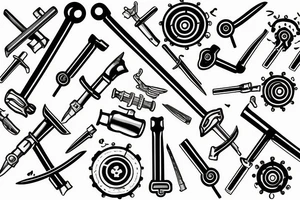 wrenches
 inside a magnetic force field tattoo idea
