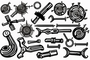 wrenches inside a magnetic force field tattoo idea