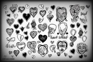 a scale with a head and a heart tattoo idea