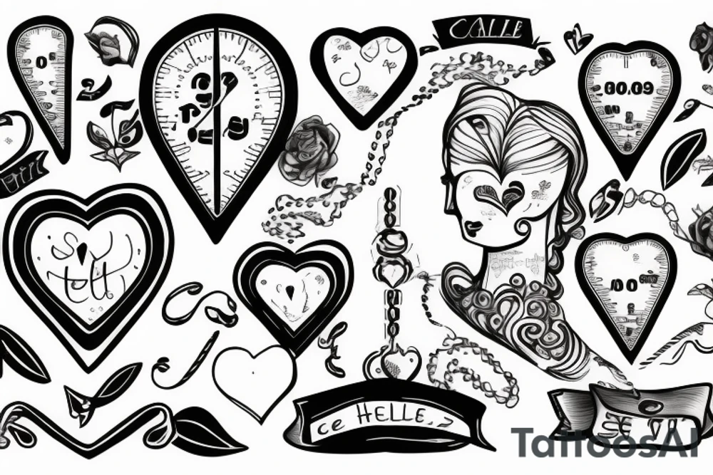 a scale with a head and a heart tattoo idea