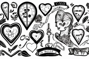 a scale with a head and a heart tattoo idea