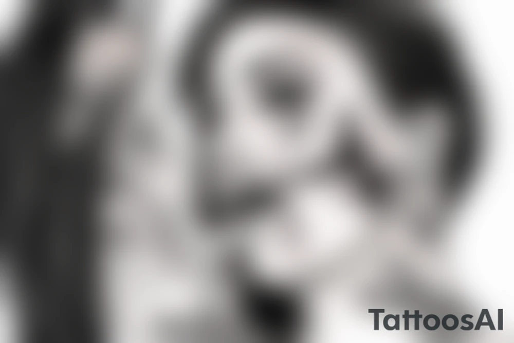The girl is licking a knife tattoo idea