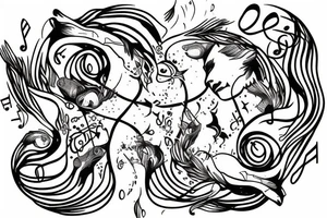 Pisces, music, art, innocent, cool tattoo idea