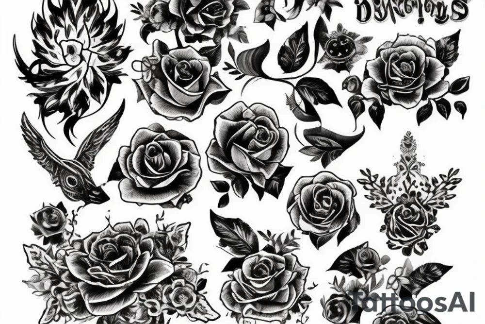 злой лис бегущий через колючий куст tattoo idea