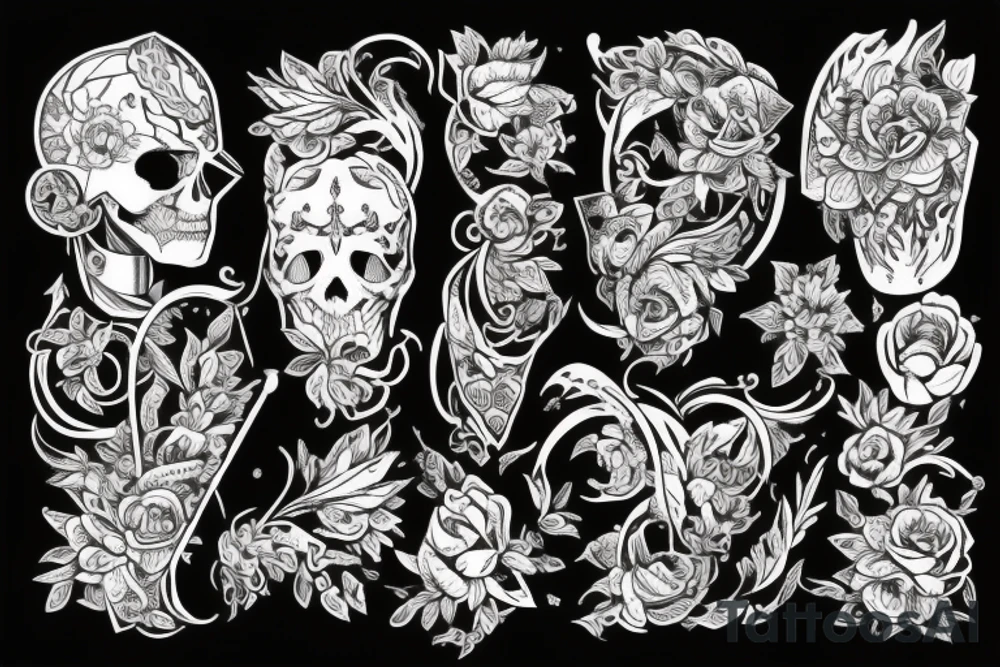 злой лис бегущий через колючий куст tattoo idea