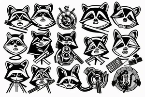 Jedi raccoon with lightsabers tattoo idea