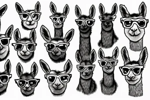 Llama with glasses tattoo idea