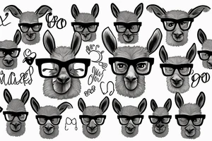 Llama with glasses tattoo idea