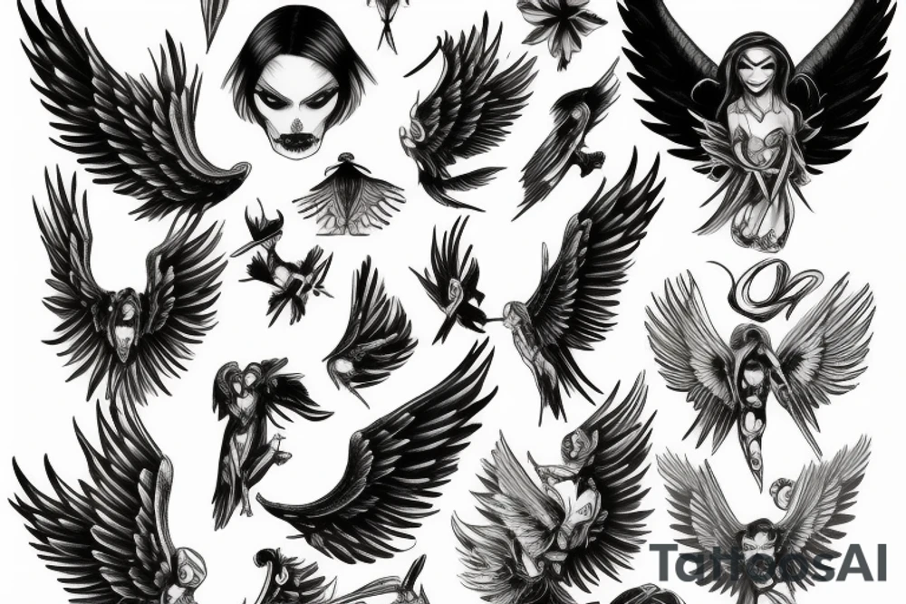 fallen angel tattoo idea