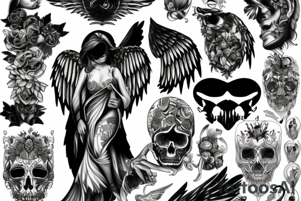 fallen angel tattoo idea