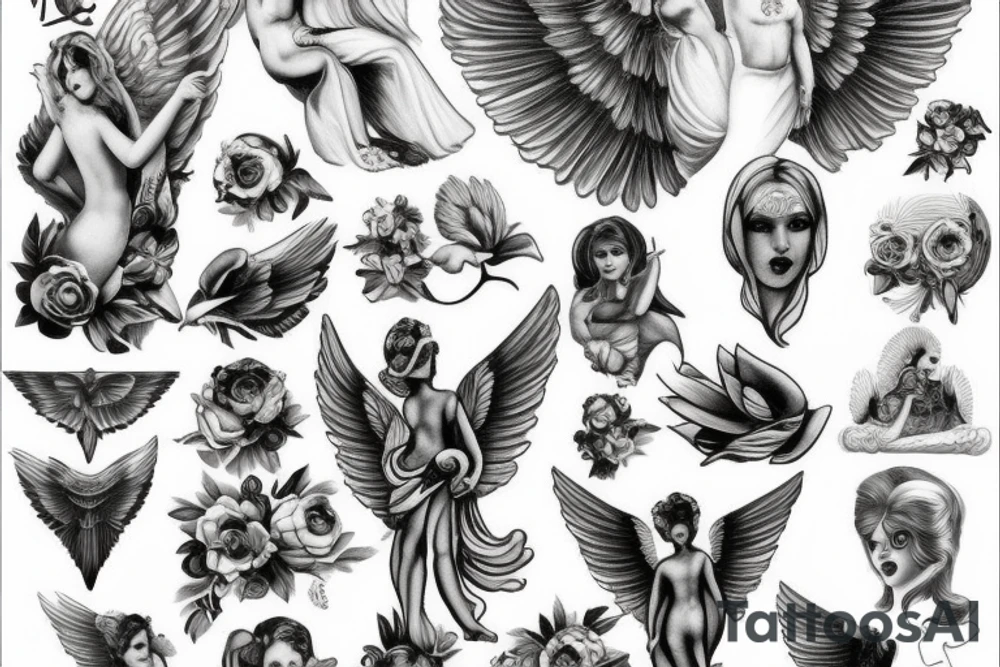 italian angel tattoo idea