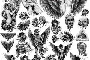 italian angel tattoo idea