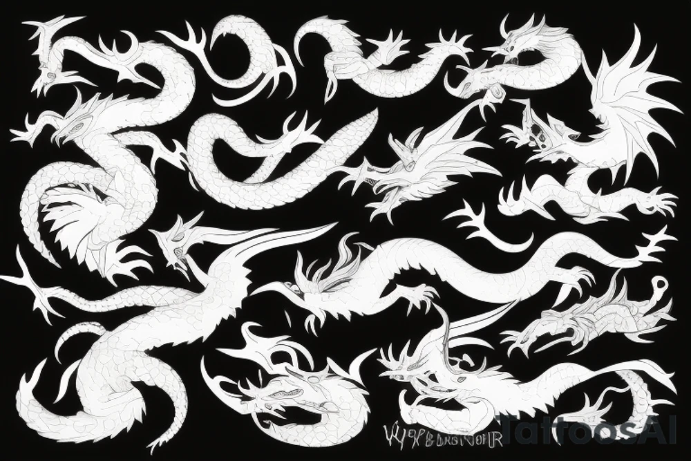Wyvern with a long tail tattoo idea