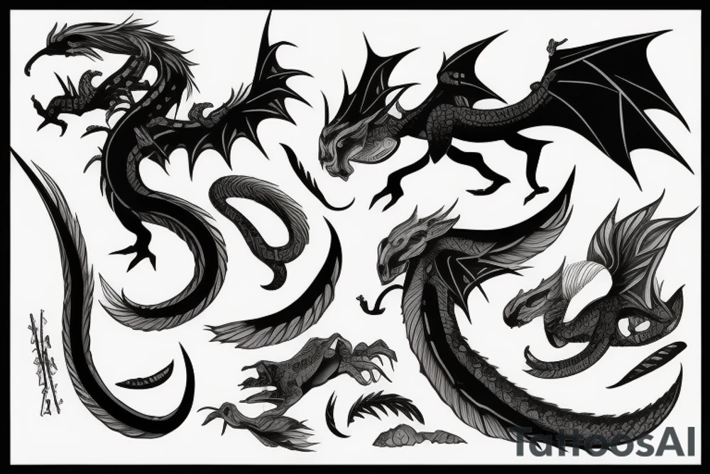 Wyvern with a long tail tattoo idea