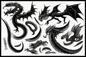 Wyvern with a long tail tattoo idea