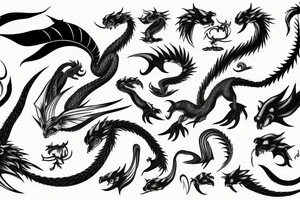 Wyvern with a big head and a long tail tattoo idea
