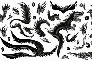 Wyvern with a big head and a long tail tattoo idea