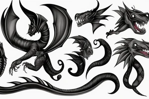 Wyvern with a big head and a long tail tattoo idea