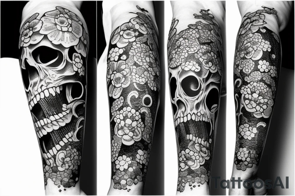 skull japan graphics tattoo idea