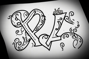 Alphabet J with a heart simple tattoo idea