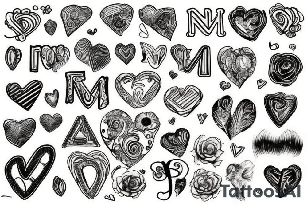 Alphabet J with a heart simple tattoo idea