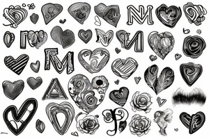 Alphabet J with a heart simple tattoo idea