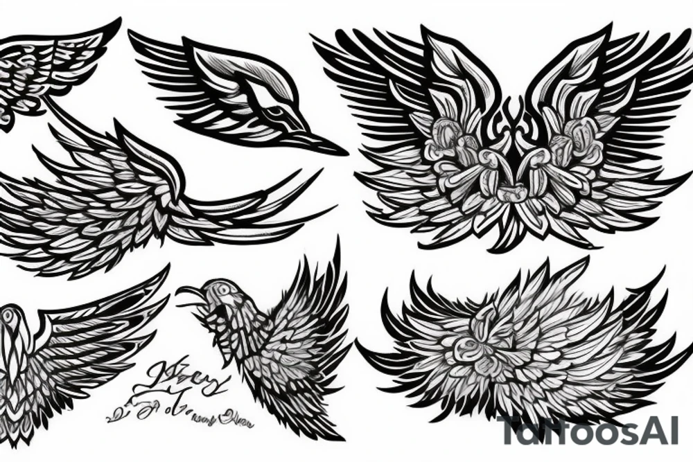“Trust the process” with wings under tattoo idea