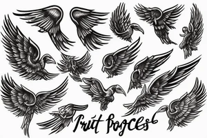 “Trust the process” with wings under tattoo idea