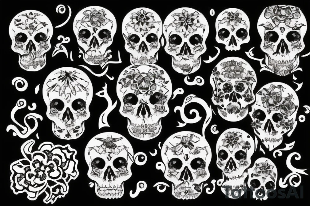 skull japan graphics tattoo idea