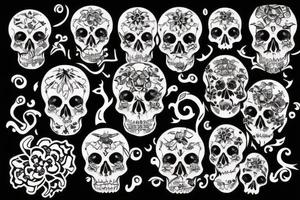 skull japan graphics tattoo idea